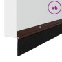 Sellos de cepillo de puerta atornillables 6 pcs Marrón 100 cm