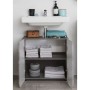 Trendteam Armario de lavabo Line color plata ahumado