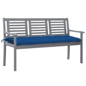 3-seater eucalyptus wood garden bench in gray with cushion, 150 cm by vidaXL, garden benches - Ref: Foro24-3061075, Price: 21...