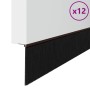 Sellos de cepillo de puerta atornillables 12 pcs Marrón 100 cm