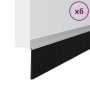 Sellos de cepillo para puertas autoadhesivos 6 pcs Plateado