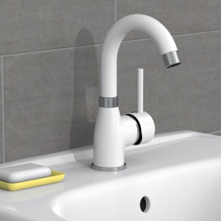 EISL FUTURA chrome white single lever basin mixer by EISL, Faucets - Ref: Foro24-446490, Price: 68,26 €, Discount: %