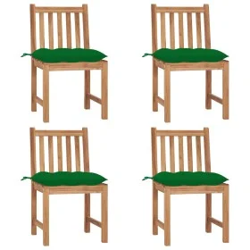 Garden chairs 4 units solid teak wood with cushions by vidaXL, Garden chairs - Ref: Foro24-3073108, Price: 444,83 €, Discount: %