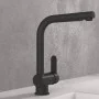 SCHÜTTE Grifo monomando cocina con caño extraíble LONDON negro mate de SCHÜTTE, Grifos - Ref: Foro24-446563, Precio: 119,20 €...