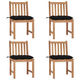 Garden chairs 4 units solid teak wood with cushions by vidaXL, Garden chairs - Ref: Foro24-3073110, Price: 462,78 €, Discount: %
