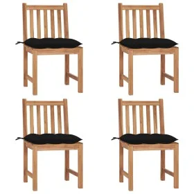 Garden chairs 4 units solid teak wood with cushions by vidaXL, Garden chairs - Ref: Foro24-3073110, Price: 448,26 €, Discount: %