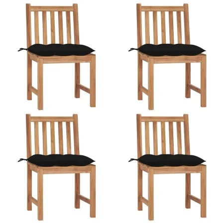 Garden chairs 4 units solid teak wood with cushions by vidaXL, Garden chairs - Ref: Foro24-3073110, Price: 448,26 €, Discount: %