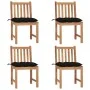 Garden chairs 4 units solid teak wood with cushions by vidaXL, Garden chairs - Ref: Foro24-3073110, Price: 448,26 €, Discount: %