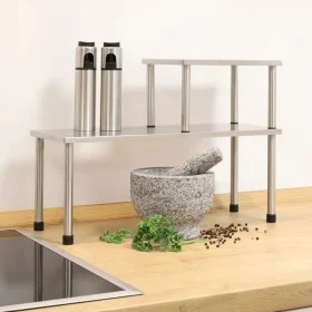 HI Kitchen shelving with 2 shelves silver by HI, Hangers and shelves - Ref: Foro24-445581, Price: 23,58 €, Discount: %