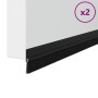 Sellos de cepillo para puertas autoadhesivos 2 pcs Negro 100 cm