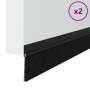 Sellos de cepillo para puertas autoadhesivos 2 pcs Negro 100 cm