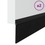 Sellos de cepillo para puertas autoadhesivos 2 pcs Negro 100 cm