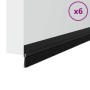 Sellos de cepillo para puertas autoadhesivos 6 pcs Negro 100 cm