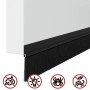 Sellos de cepillo para puertas autoadhesivos 6 pcs Negro 100 cm