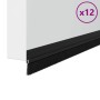 Sellos de cepillo para puertas autoadhesivos 12 pcs Negro