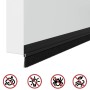 Sellos de cepillo para puertas autoadhesivos 12 pcs Negro