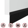 Sellos de cepillo para puertas autoadhesivos 12 pcs Negro
