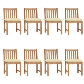 Garden chairs 8 units solid teak wood with cushions by vidaXL, Garden chairs - Ref: Foro24-3073159, Price: 922,07 €, Discount: %