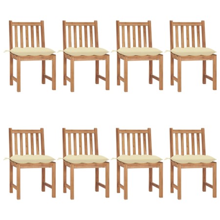 Gartenstühle 8 Einheiten aus massivem Teakholz mit Kissen von vidaXL, Gartenstühle - Ref: Foro24-3073159, Preis: 1,00 €, Raba...