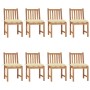 Gartenstühle 8 Einheiten aus massivem Teakholz mit Kissen von vidaXL, Gartenstühle - Ref: Foro24-3073159, Preis: 1,00 €, Raba...