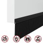 Sellos de cepillo para puertas autoadhesivos 12 pcs Negro