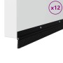 Sellos de cepillo de puerta atornillables 12 pcs Negro 100 cm