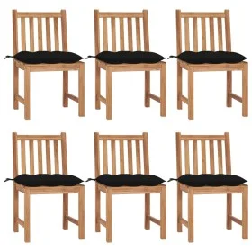 Garden chairs, 6 units, solid teak wood with cushions. by vidaXL, Garden chairs - Ref: Foro24-3073137, Price: 669,25 €, Disco...