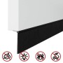 Sellos de cepillo de puerta atornillables 6 pcs Negro 100 cm