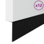 Sellos de cepillo de puerta atornillables 12 pcs Negro 100 cm