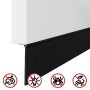 Sellos de cepillo de puerta atornillables 12 pcs Negro 100 cm