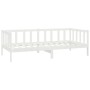 Sofá cama con colchón madera de pino maciza blanco 90x200 cm