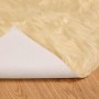 Alfombra de Piel de Oveja Falsa Crema 60 x 110 cm Poliéster