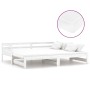 Sofá cama extraíble madera maciza de pino blanco 2x(90x200) cm