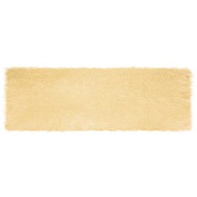 Alfombra de Piel de Oveja Falsa Crema 80 x 250 cm Poliéster