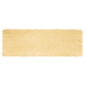 Alfombra de Piel de Oveja Falsa Crema 80 x 250 cm Poliéster