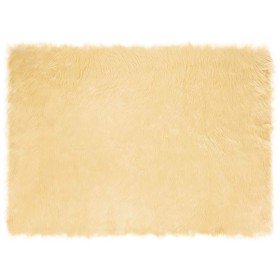 Alfombra de Piel de Oveja Falsa Crema 200 x 140 cm Poliéster