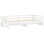 Sofá cama extraíble madera maciza de pino blanco 2x(90x200) cm