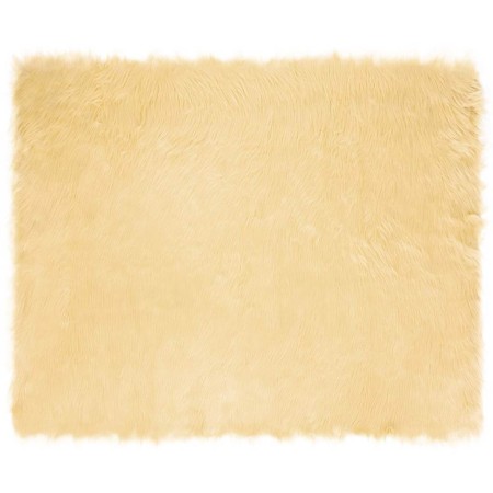 Alfombra de Piel de Oveja Falsa Crema 200 x 280 cm Poliéster