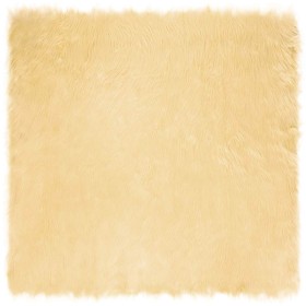 Alfombra de Piel de Oveja Falsa Crema 120 x 120 cm Poliéster