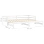 Sofá cama extraíble madera maciza de pino blanco 2x(90x200) cm