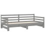 Sofá cama extraíble madera maciza de pino gris 2x(90x200) cm