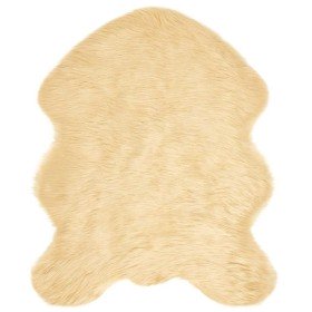 Alfombra de Piel de Oveja Falsa Crema 50 x 80 cm Poliéster