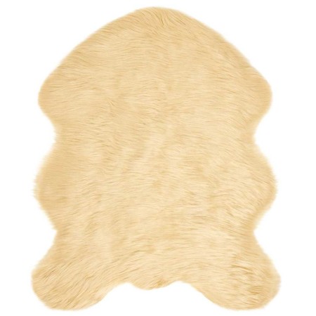 Alfombra de Piel de Oveja Falsa Crema 50 x 80 cm Poliéster