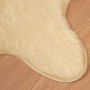 Alfombra de Piel de Oveja Falsa Crema 60 x 90 cm Poliéster