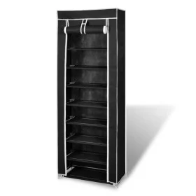 Fabric shoe rack with black cover 57x29x162 cm by vidaXL, Shoe racks and shoe organizers - Ref: Foro24-240491, Price: 32,04 €...
