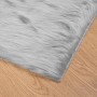 Alfombra de Piel de Oveja Falsa Gris 80 x 200 cm Poliéster