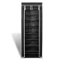 Fabric shoe rack with black cover 57x29x162 cm by vidaXL, Shoe racks and shoe organizers - Ref: Foro24-240491, Price: 32,00 €...