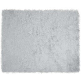 Alfombra de Piel de Oveja Falsa Gris 200 x 280 cm Poliéster