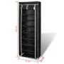 Fabric shoe rack with black cover 57x29x162 cm by vidaXL, Shoe racks and shoe organizers - Ref: Foro24-240491, Price: 32,00 €...