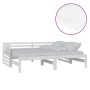 Sofá cama extraíble madera maciza de pino blanco 2x(90x200) cm